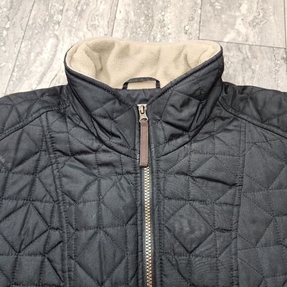 🇬🇪🔹️Anthropologie G.H. Bass Black Quilted Zippered Jacket Large - Picture 4 of 11